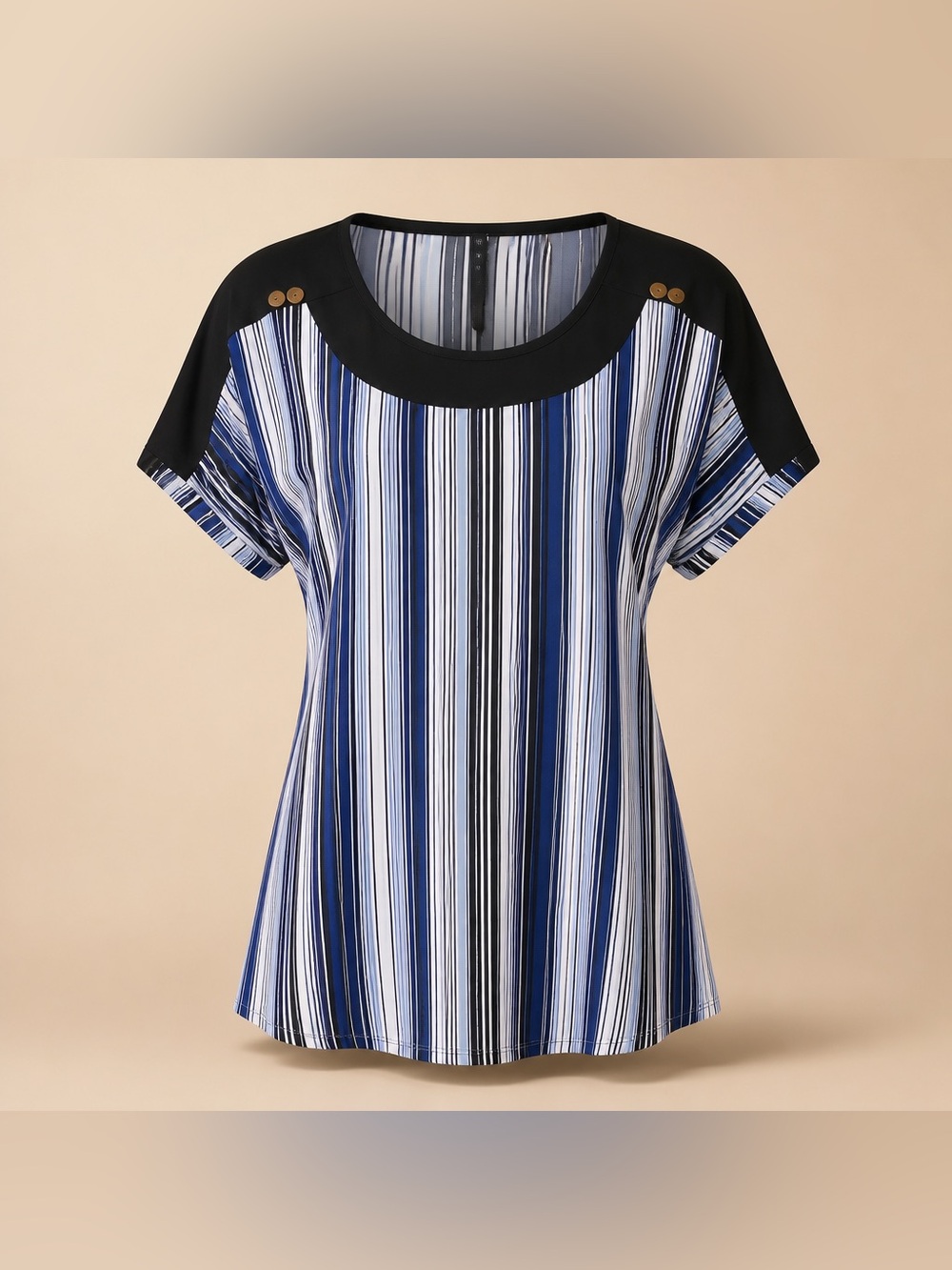 Adele and May 3x Stripe Capped Sleeve Cotton Tunic